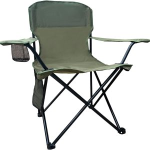 Folding Camping Chair with Cup Holder & Storage Bag, 225lbs Capacity, Large Anti-Sink Feet, Breathable PE Coated Fabric for Outdoor, Hiking, Beach, Fishing, Backpacking, Green